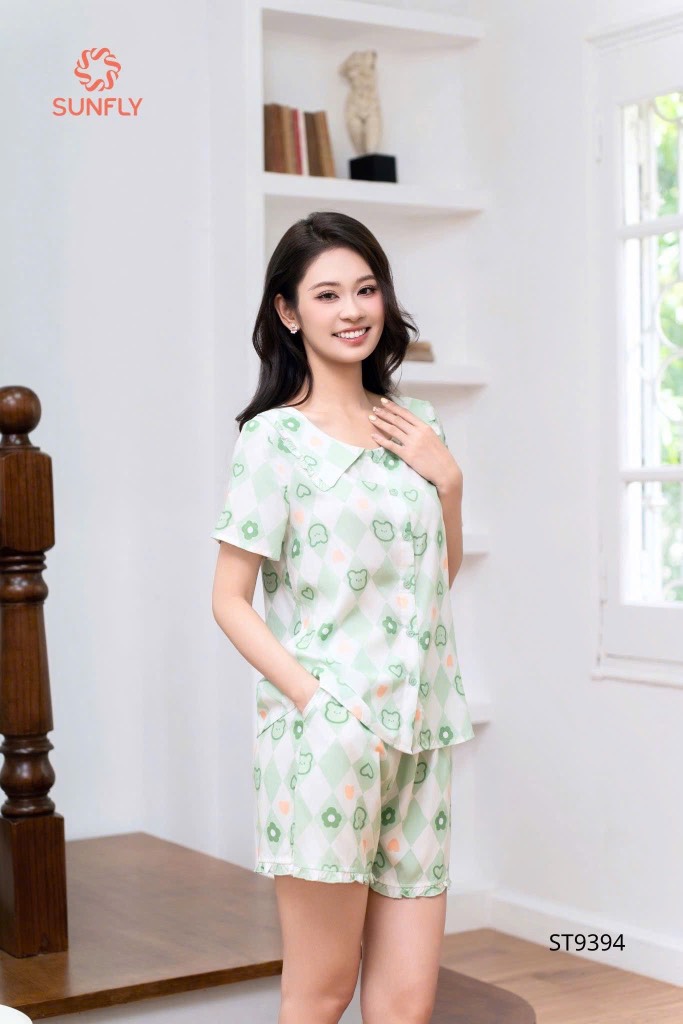 Bộ Sunfly lanh pizama QĐ - ST9394
