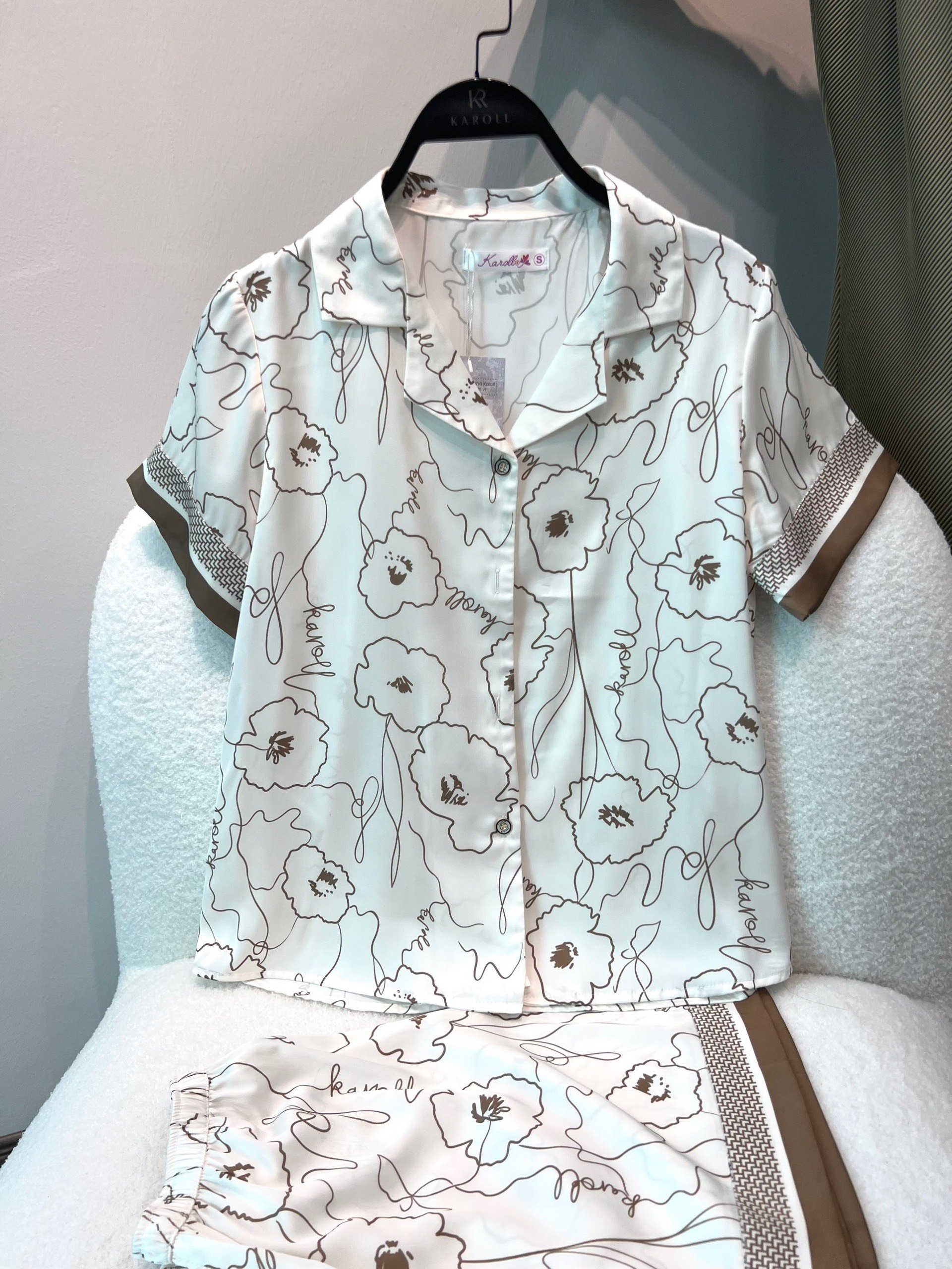 Bộ karol lụa LUXURY quần đùi NH23.050