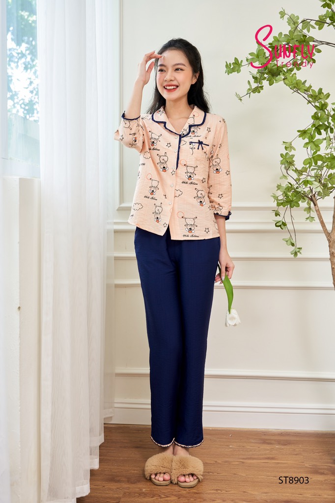 Bộ Sunfly LINEN QD tay lỡ St 8903