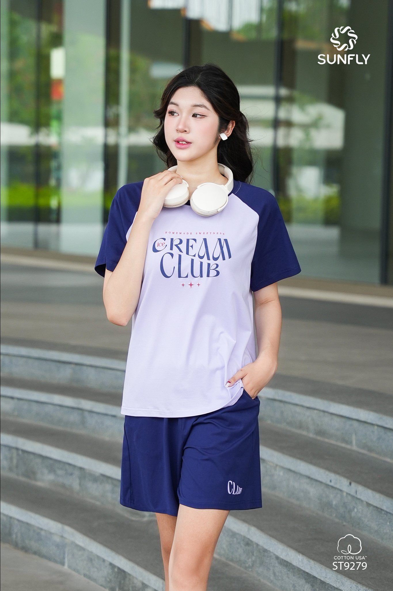 Bộ Cotton thể thao  Q soóc -ST9279