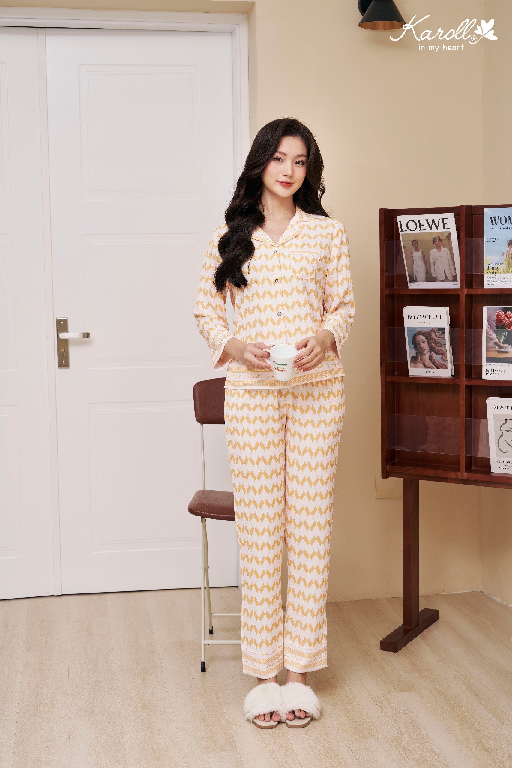 Bộ karoll pizama,Thu , Lụa LUXURY-  NH23.091