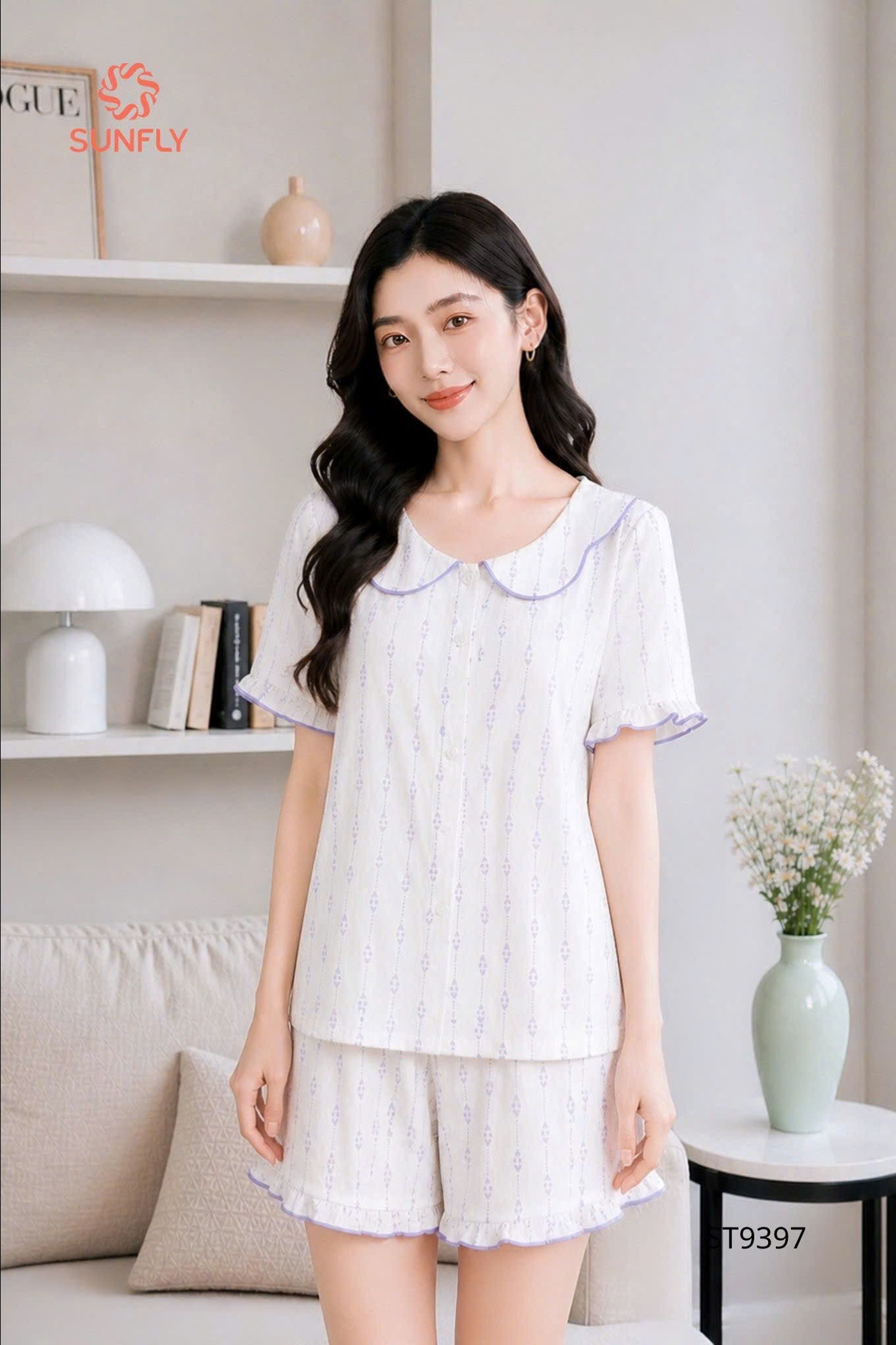 Bộ Sunfly pizama đũi QĐ - ST9397