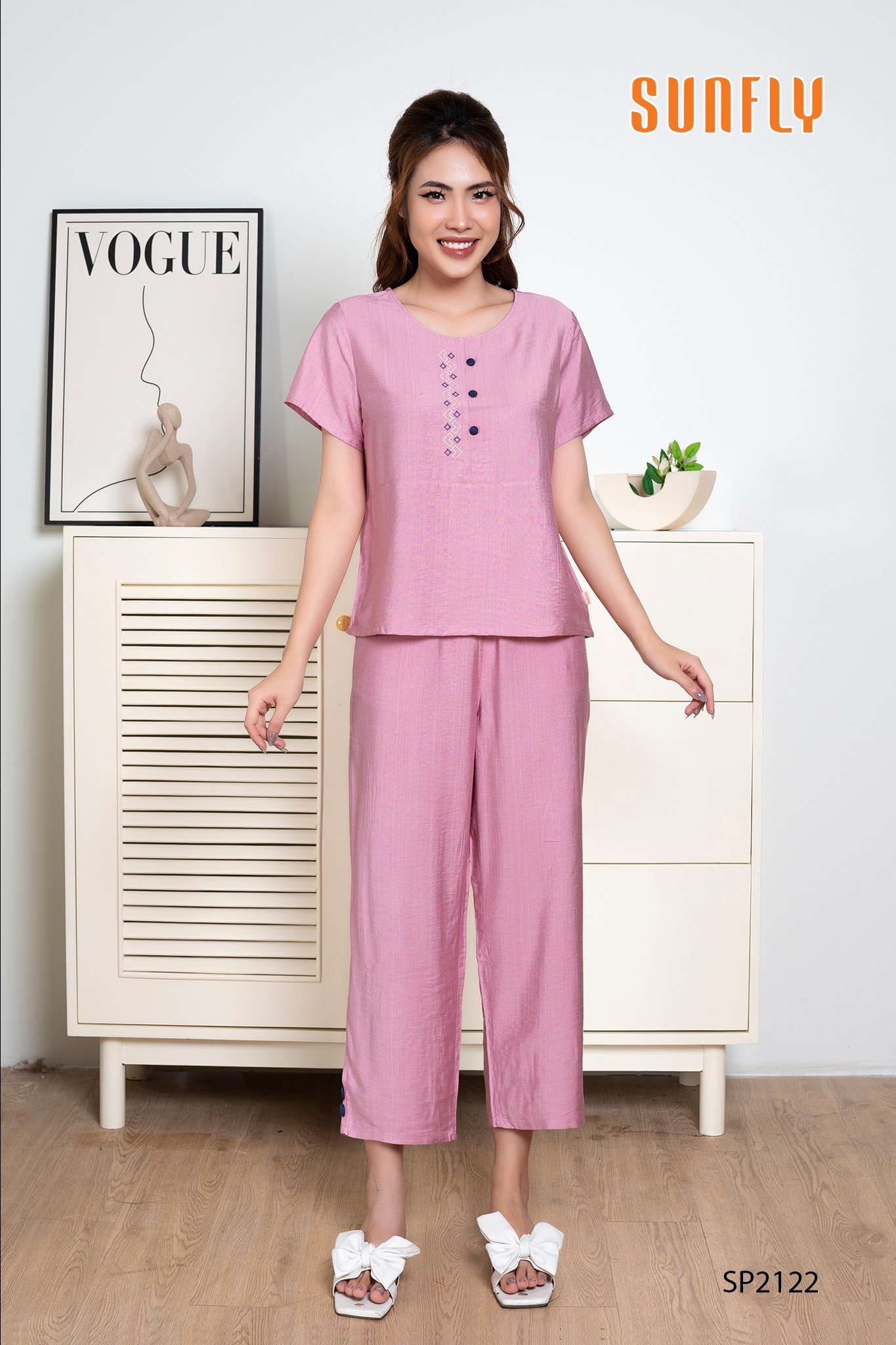 Bộ sun fly, LINNE , Tay cộc, quần lỡ -Sp2122