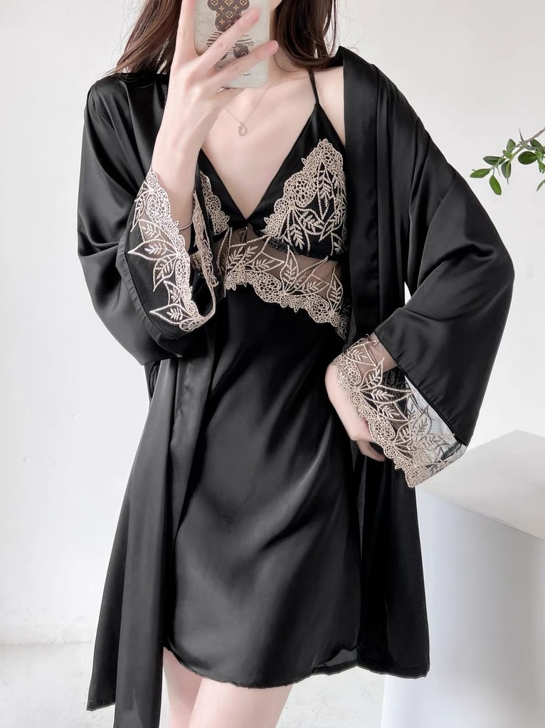 Bộ váy ngủ kèm choàng 9116