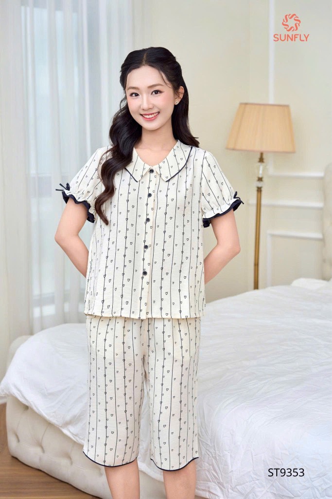 Bộ đũi vân mây Áo tay cộ QL  ST 9353