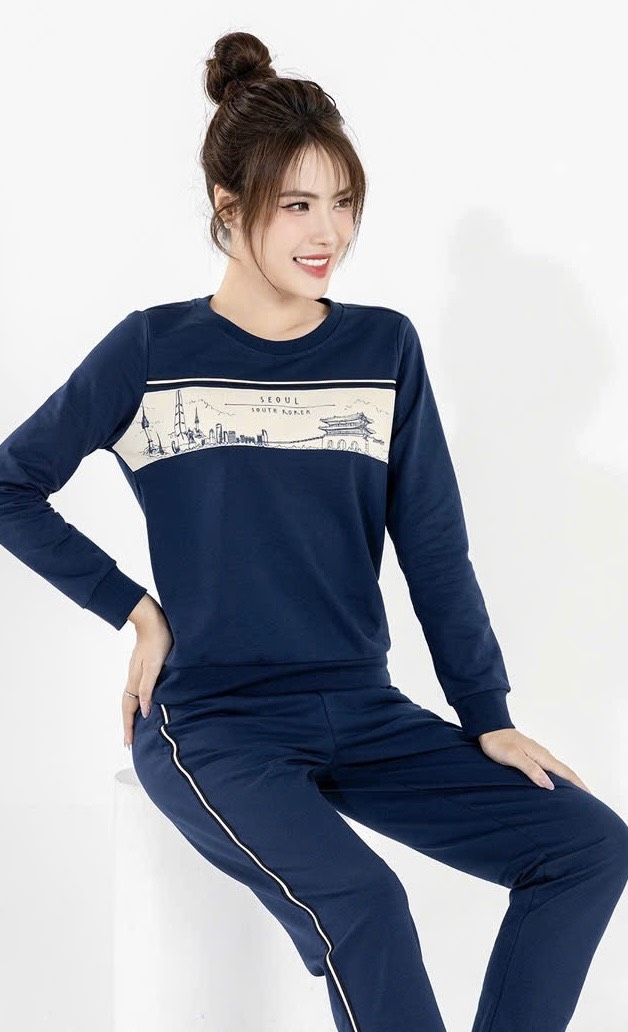 Bộ Sunfly thể thao da cá áo dài q.dài SS5779