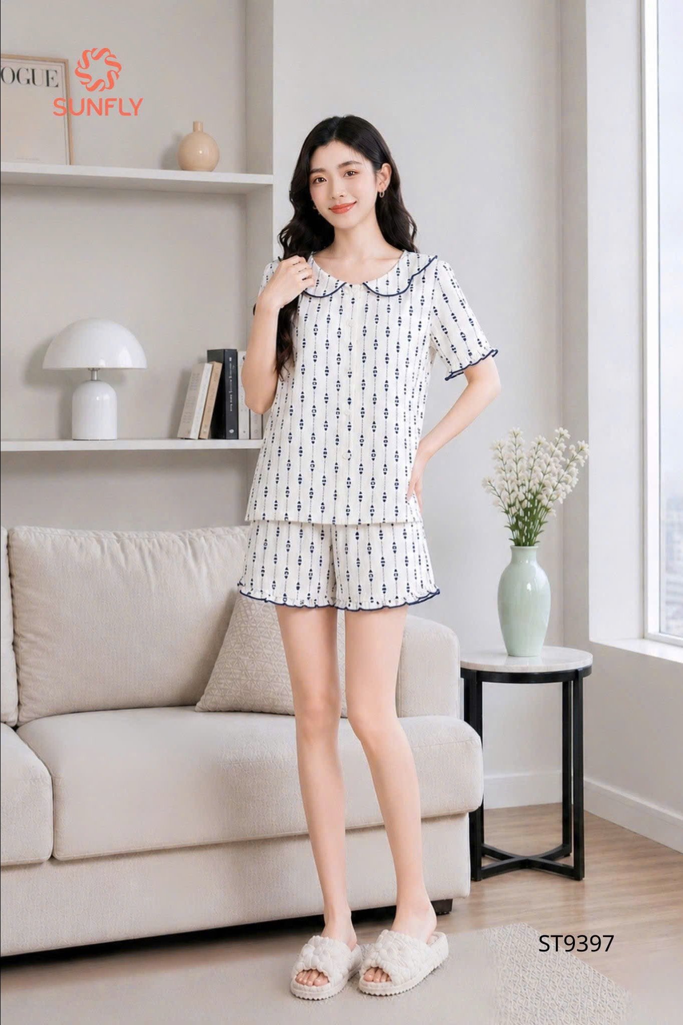 Bộ Sunfly pizama đũi QĐ - ST9397