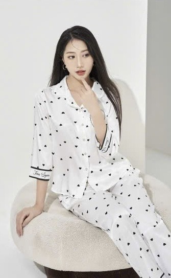 Bộ Sunfly pijama lụa satin ht tay lỡ q.dài ST9205