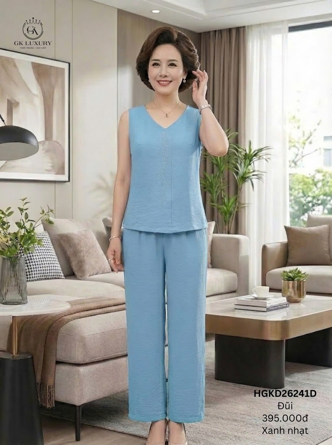 Bộ đũi áo sát nách cổ tim QD -gk26241