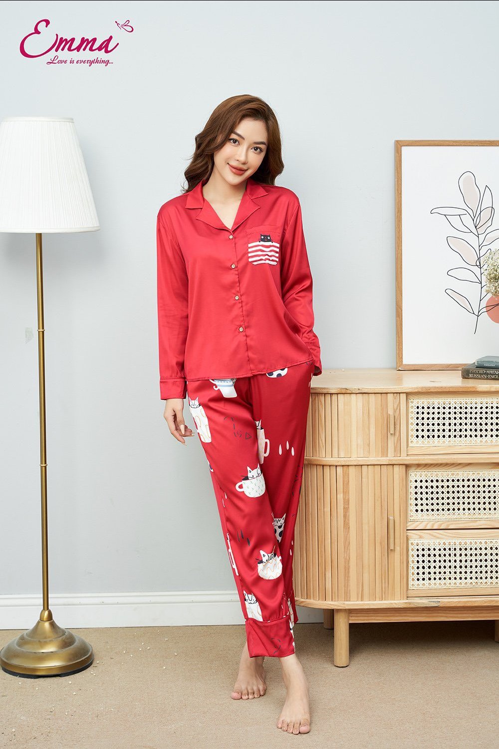 Bộ Emma lụa QD áo dài ETLU.22.14