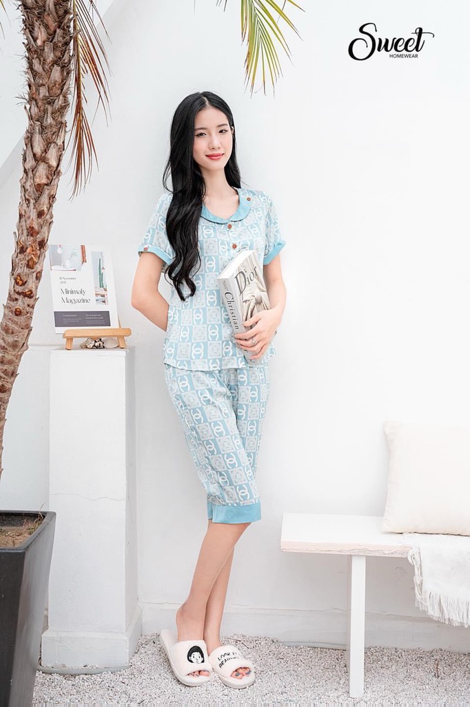 Bộ Sweet lụa CN áo cộc quần ngố  S24-621