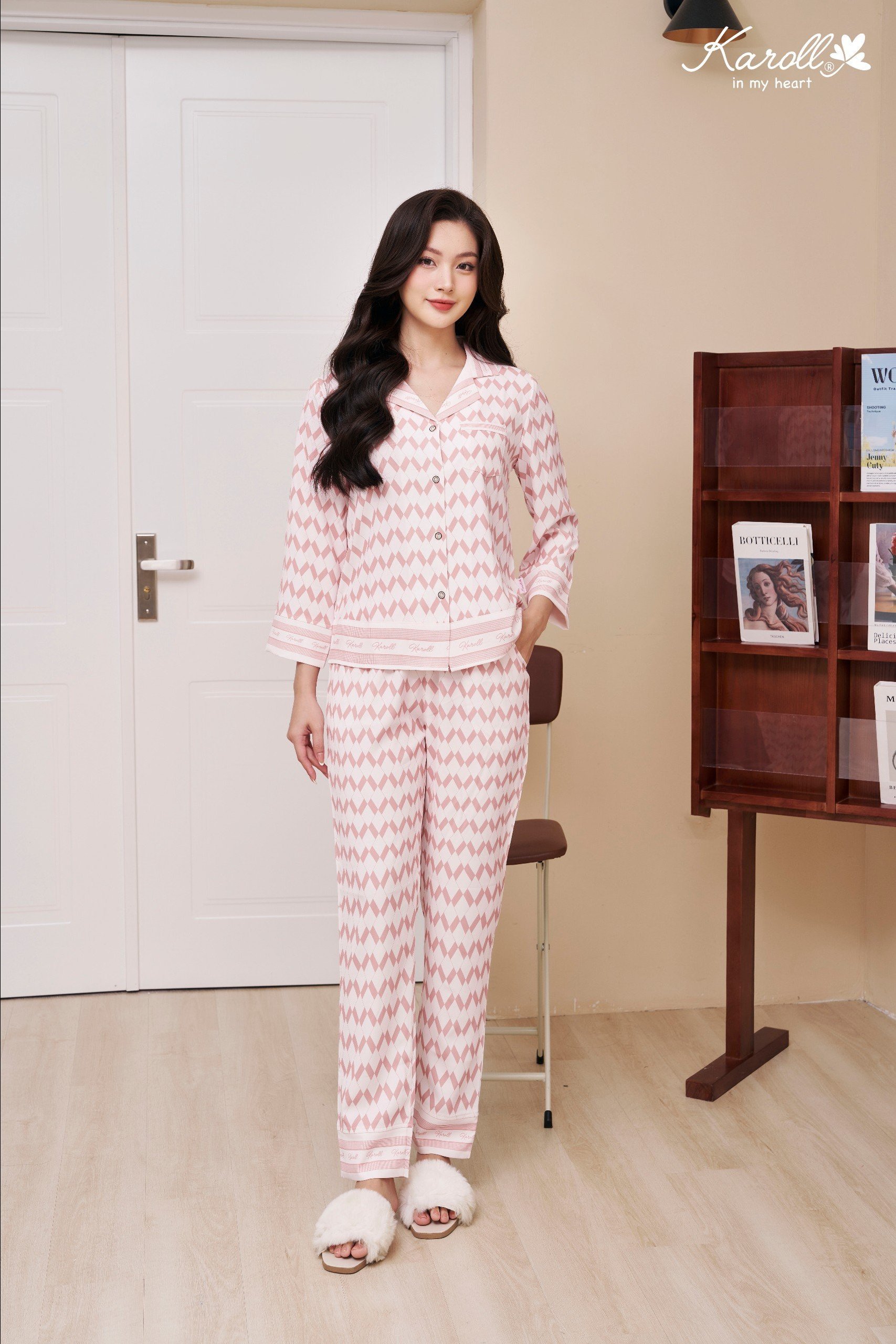 Bộ karoll pizama,Thu , Lụa LUXURY-  NH23.091