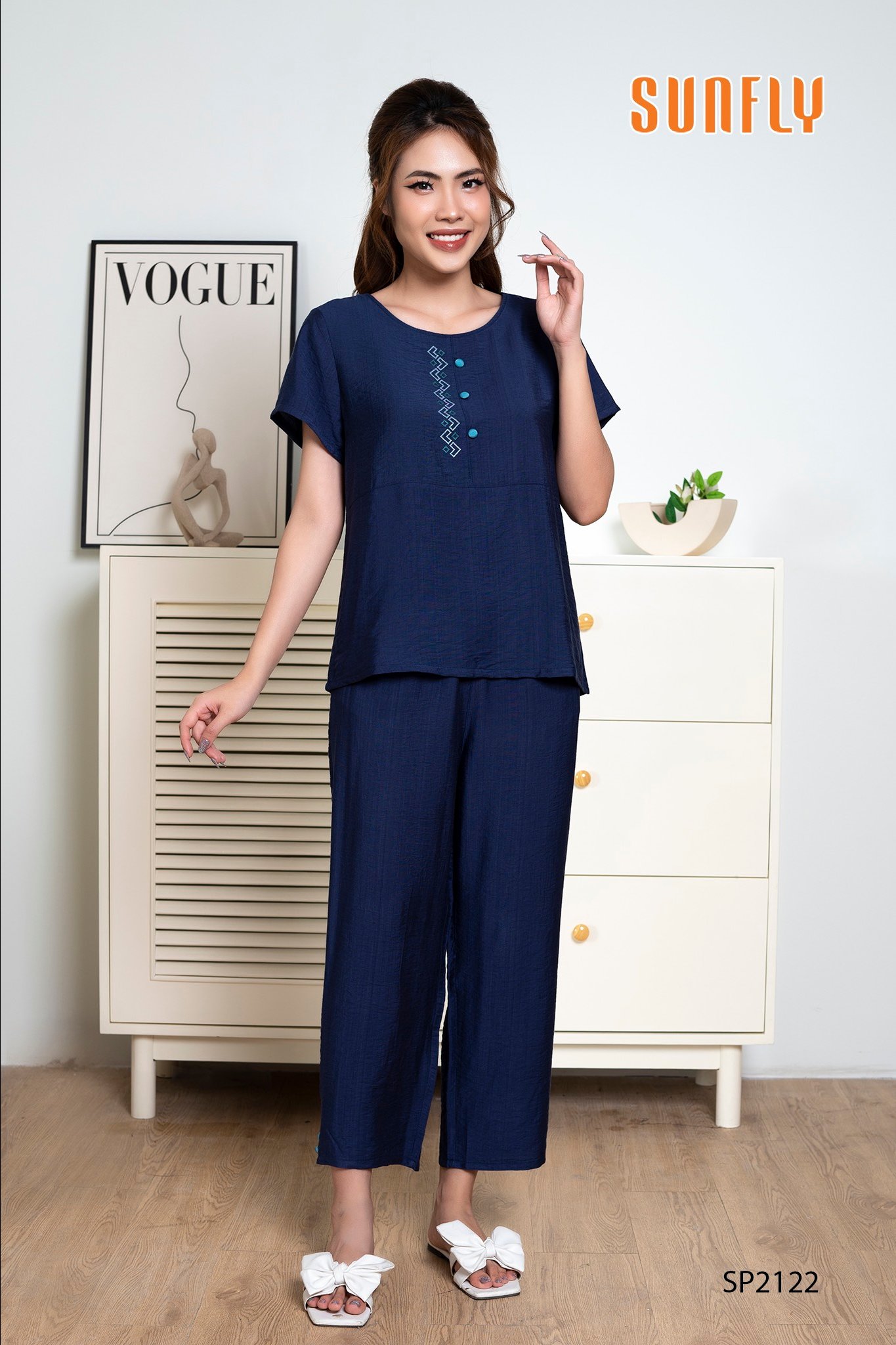 Bộ sun fly, LINNE , Tay cộc, quần lỡ -Sp2122