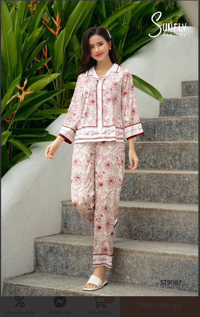 Bộ sunfly Lụa hoa  -QD tay lỡ -ST9087