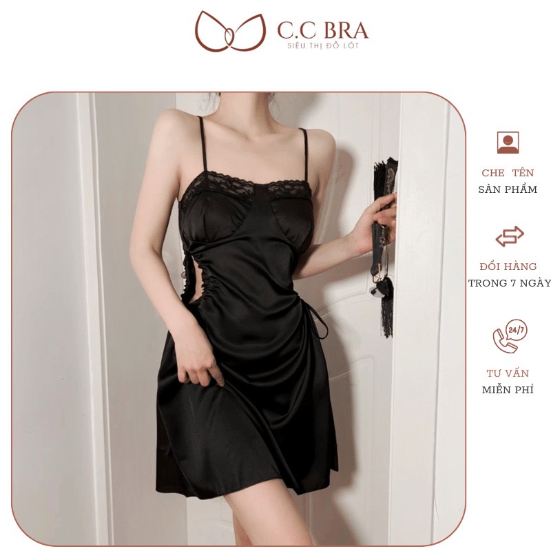 Váy ngủ khoét eo kèm đệm 2548
