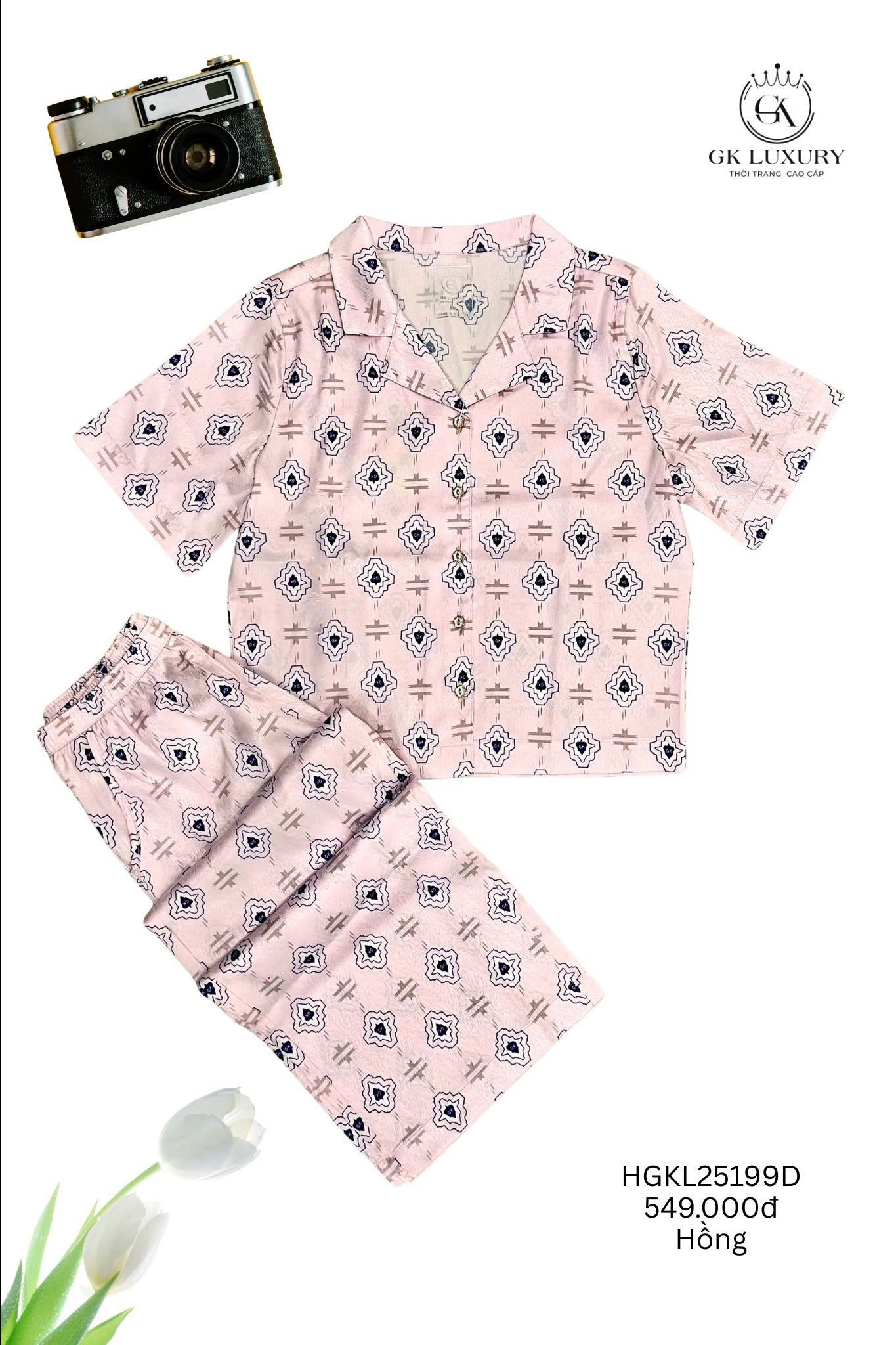 Bộ GK lụa tay lỡ QD - GK25199