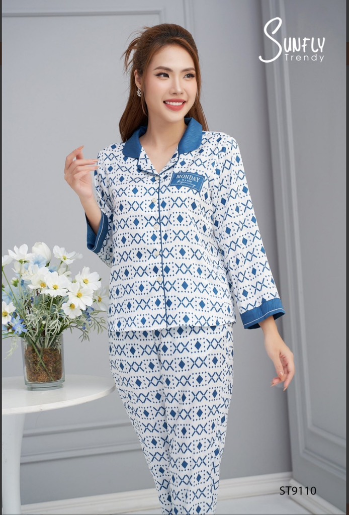 Bộ sunfly Lụa gấm  -QD tay lỡ -ST9110