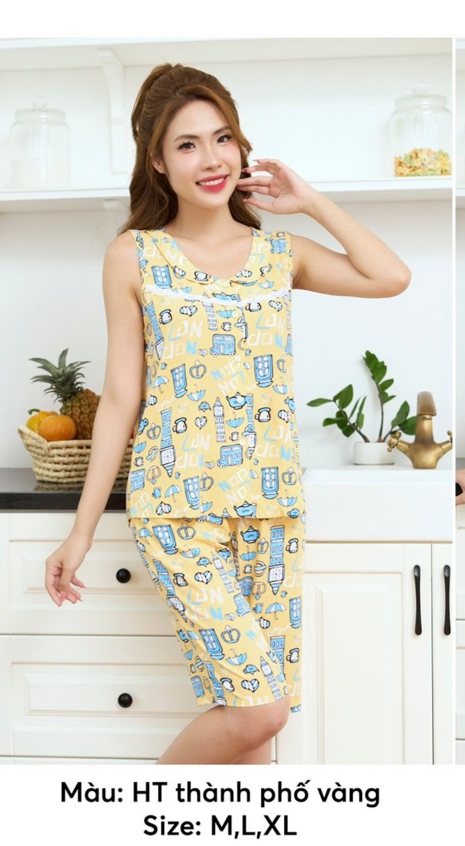 Bộ Sunfly lanh ht độc quyền áo sát nách q,trên gối ST9179