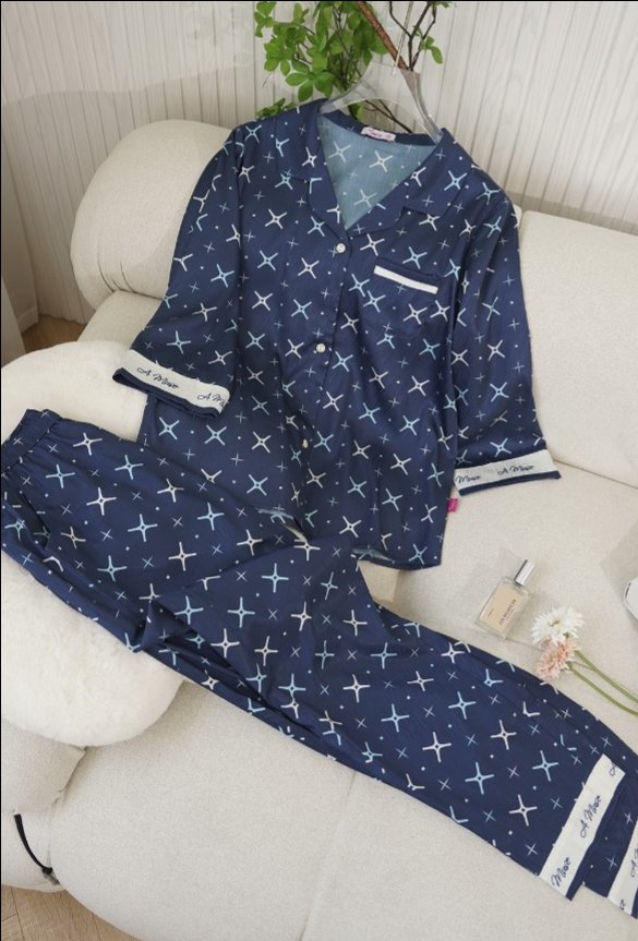 Bộ Sunfly Pyjamas lụa QD, tay lỡ ST9073