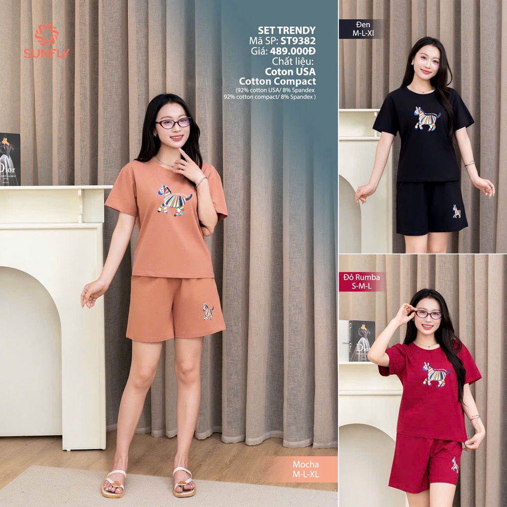 Bộ Sunfly cotton cộc QĐ - ST9382