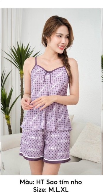 Bộ lụa Sunfly ,2 dây  quần soóc. ST9164