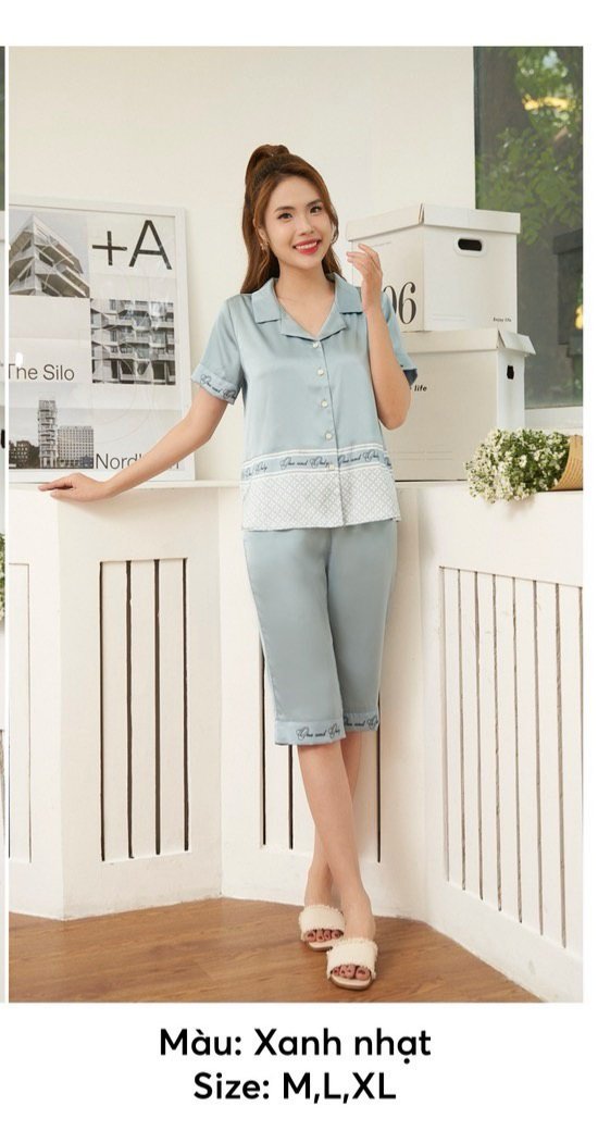 Bộ sun fly Lụa ,QL áo tay cộc -ST9158