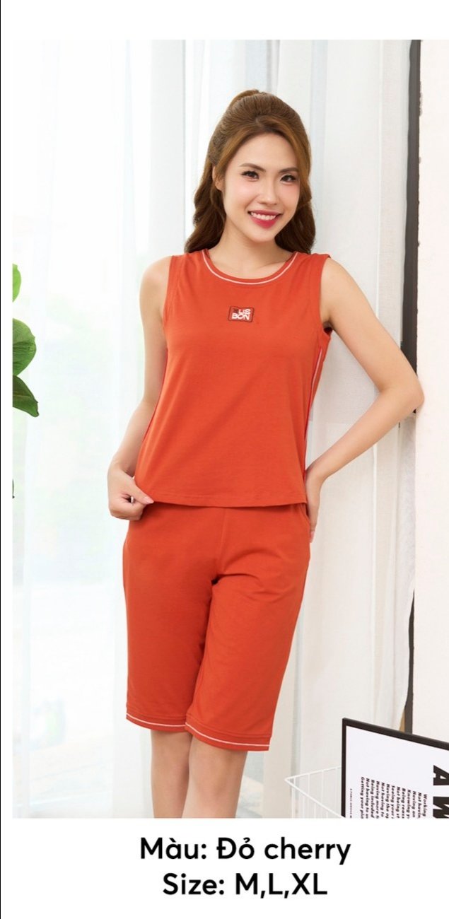 Bộ Sunfly tt cotton áo sát nách q,ngố SS5761