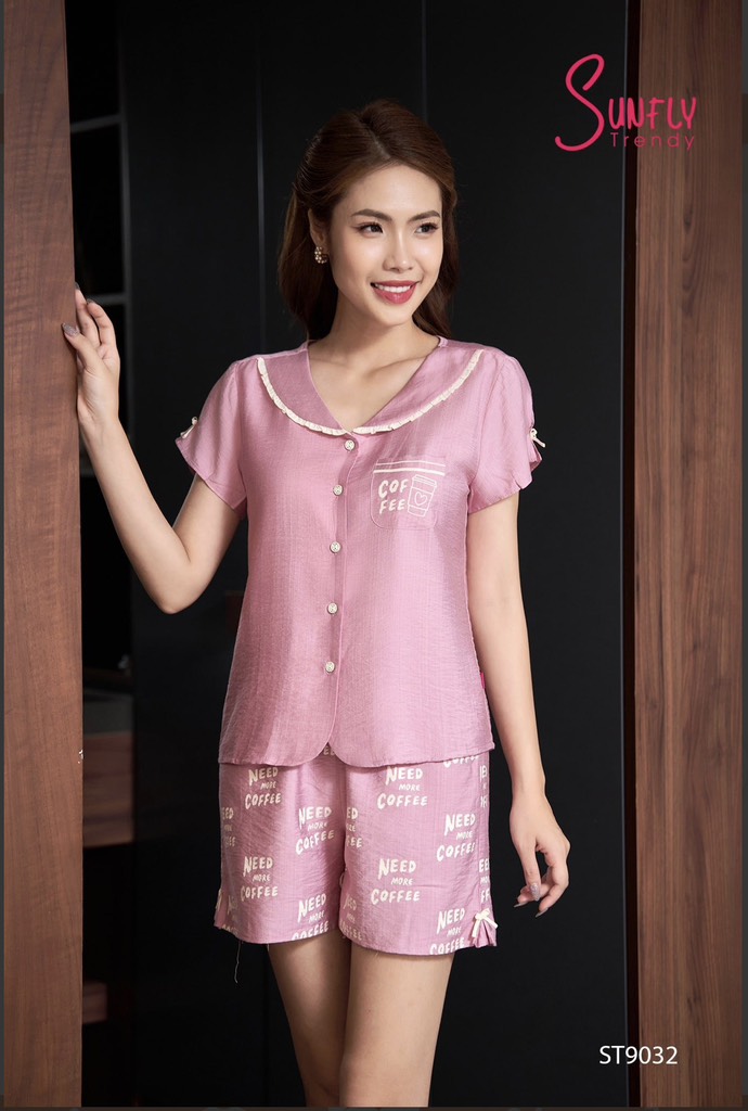 Bộ sun fly, LINNE , Tay cộc, quần ĐÙI -ST9032