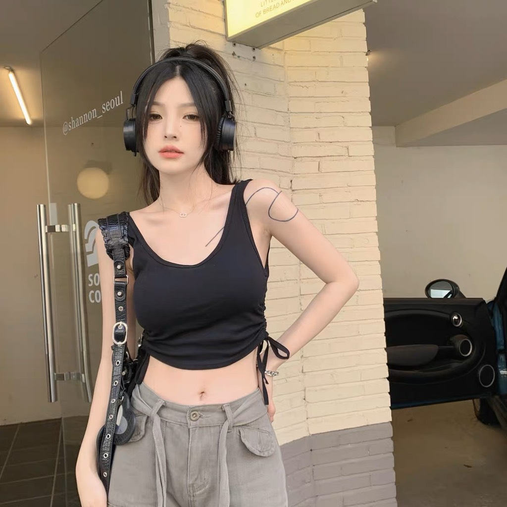 Áo phông croptop kèm mút 052