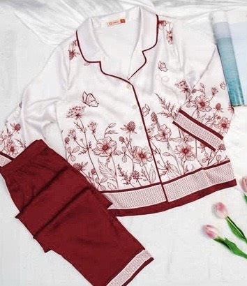 Bộ Sunfly pijama lụa satin ht tay lỡ q.dài ST9204