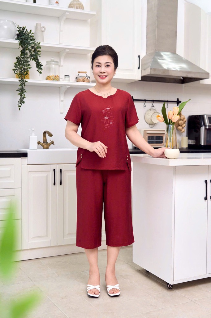 Bộ Sunfly linen áo cộc QN - SP2256