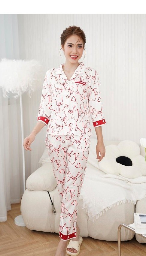 Bộ sun fly lụa QD,áo tay lỡ  ST9074