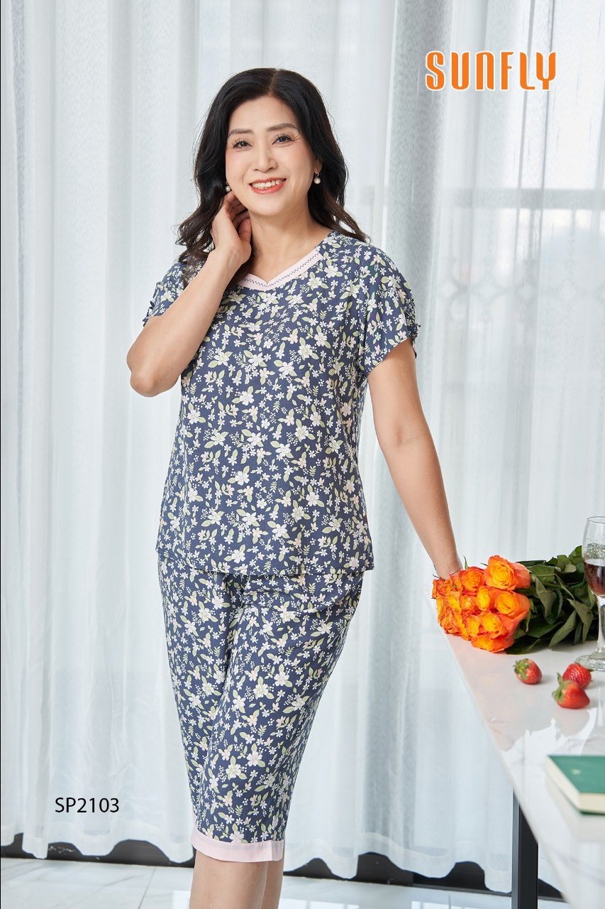 Bộ  Sun fly ,lanh quần ngố SP2103