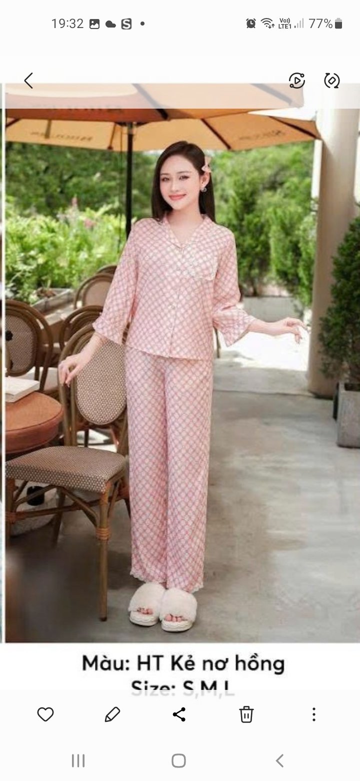 Bộ pijama thô đũi tay lỡ QD - ST9312