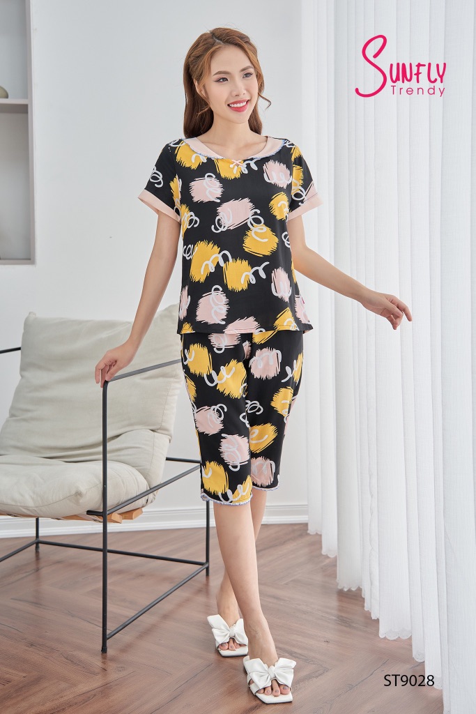 Bộ lanh SUN FLY quần ngố tay cộc- ST9028