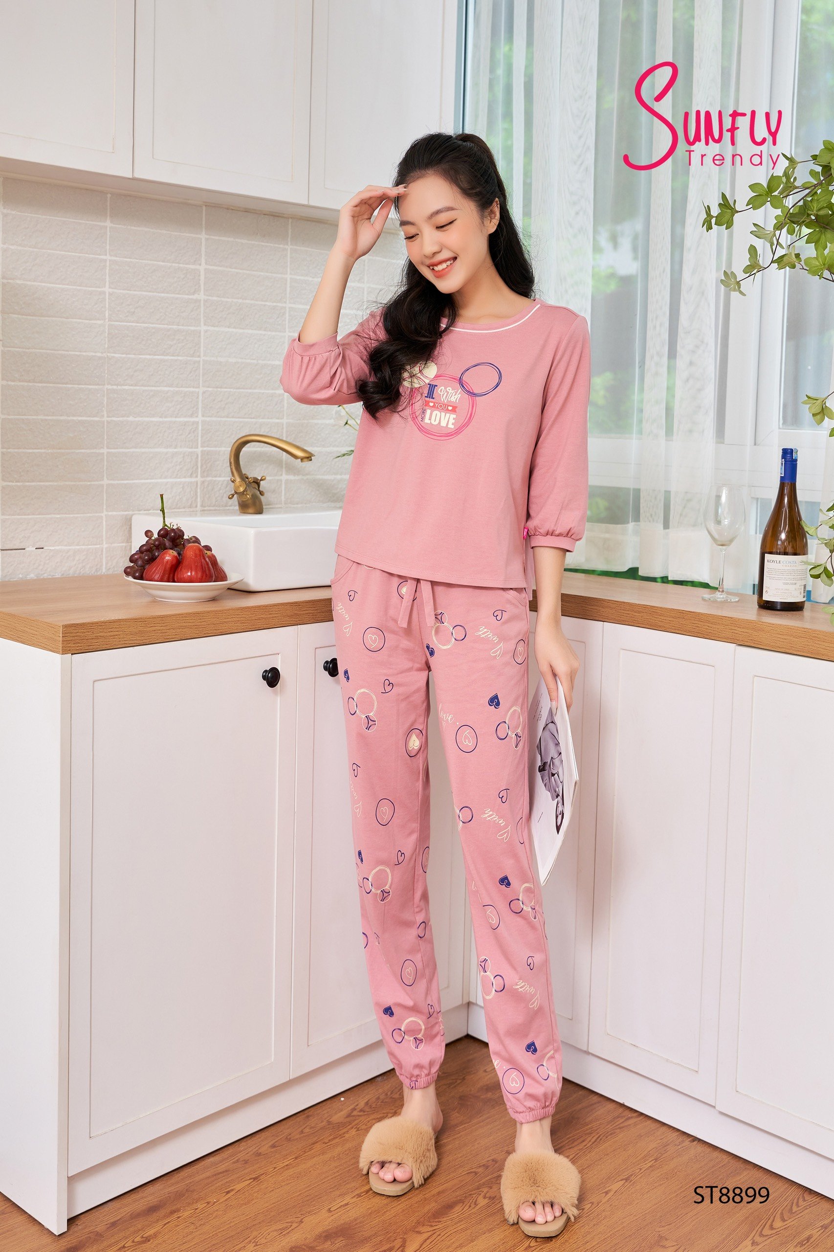 bộ sunfly cotton áo tay lỡ quần dài ST8899