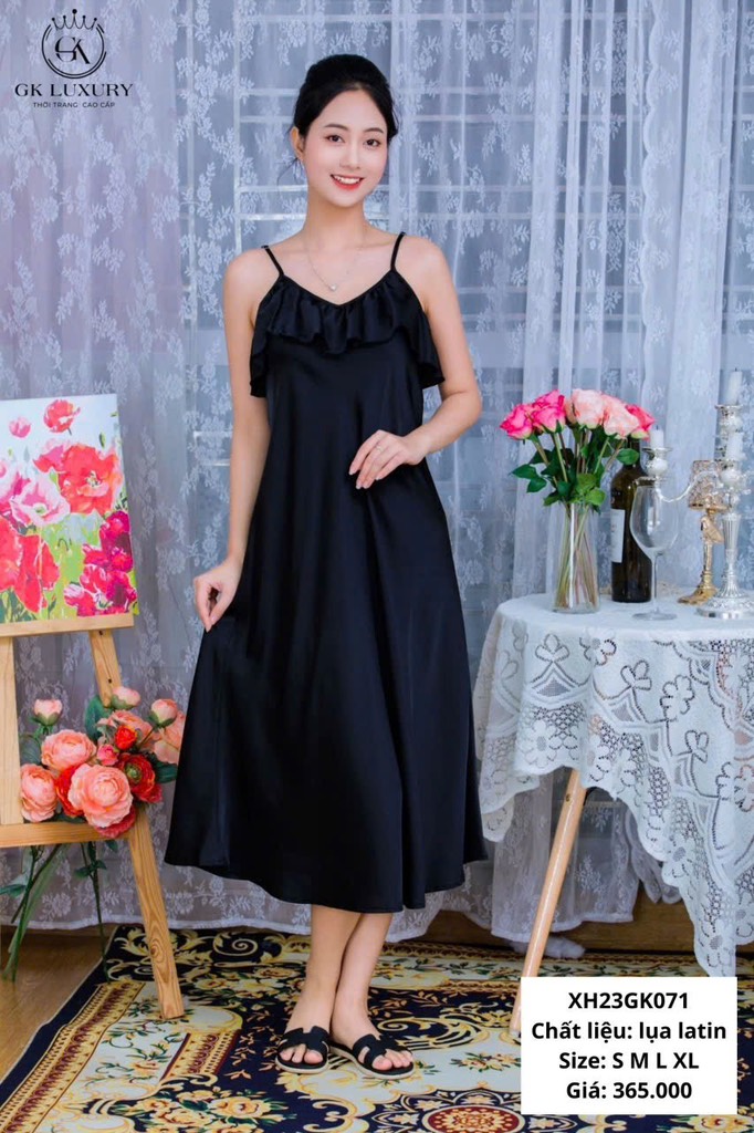 Váy Gk  lụa satin cao cấp gk0715