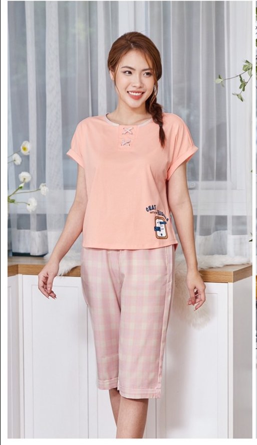 Bộ cotton kate sunfly áo cộc quần ngố ST8962