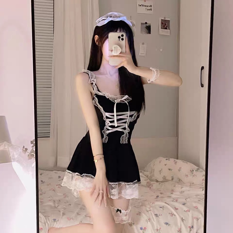 Váy ngủ hầu gái kèm bờm  8163
