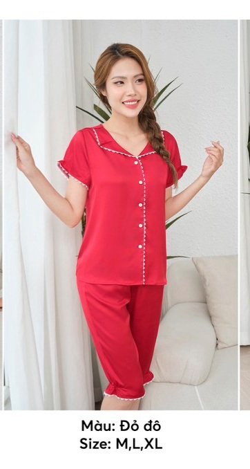 Bộ lụa SATIN Sunfly ,áo tay cộc QL. ST9161