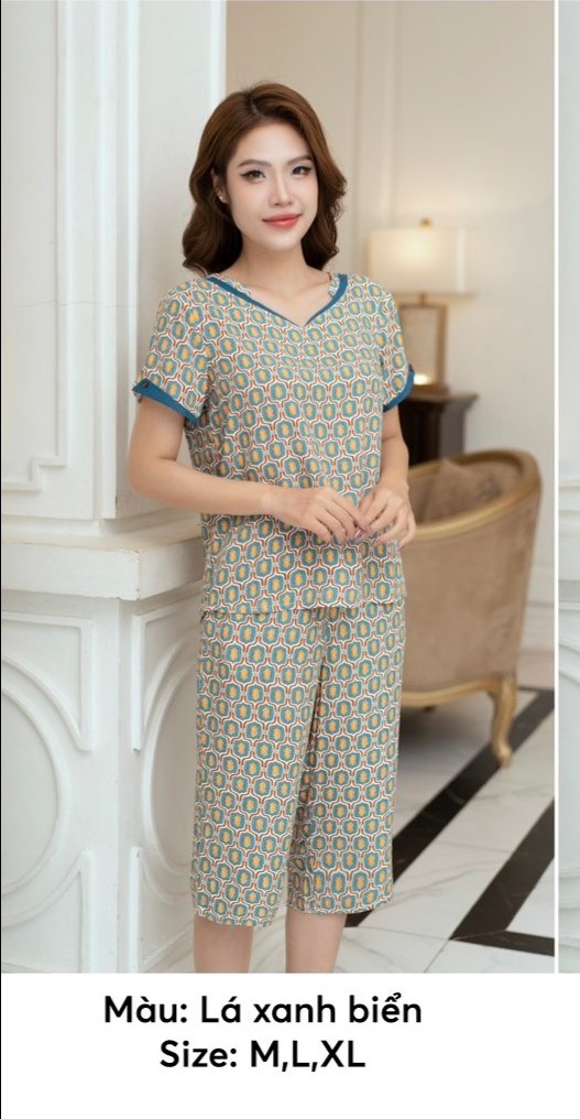 Bộ Sunfly lanh lụa áo cộc q.ngố SP2187