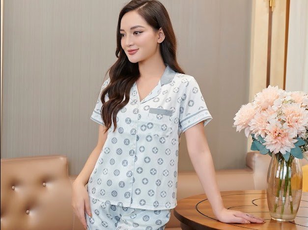 Bộ GK Lụa vânLV ,QD tay cộc -GK152