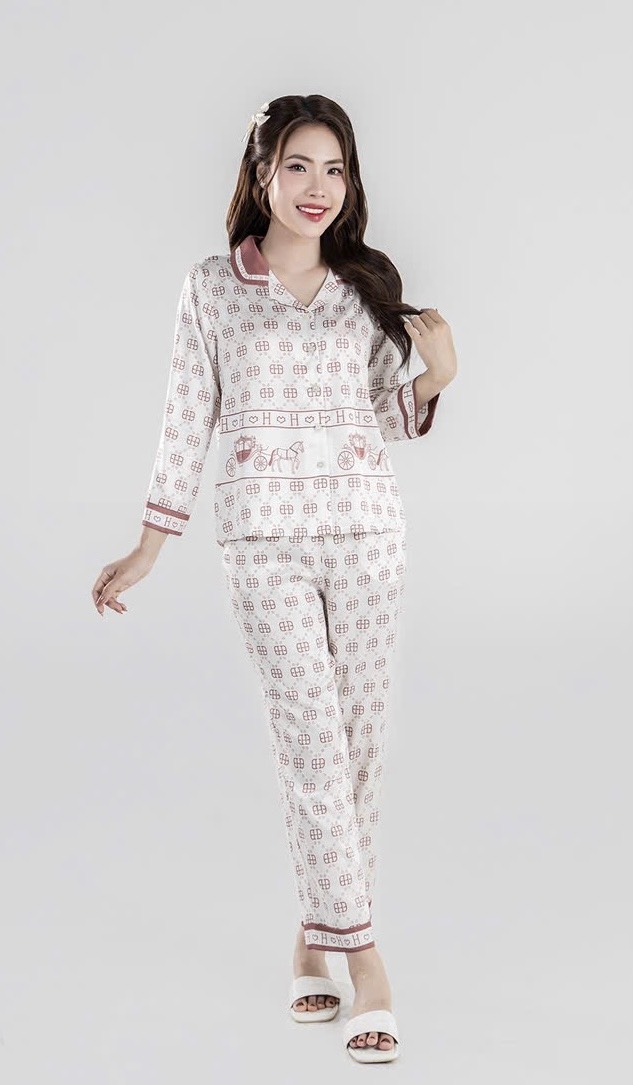 Bộ Sunfly pijamas lụa ht tay lỡ q.dài ST9222