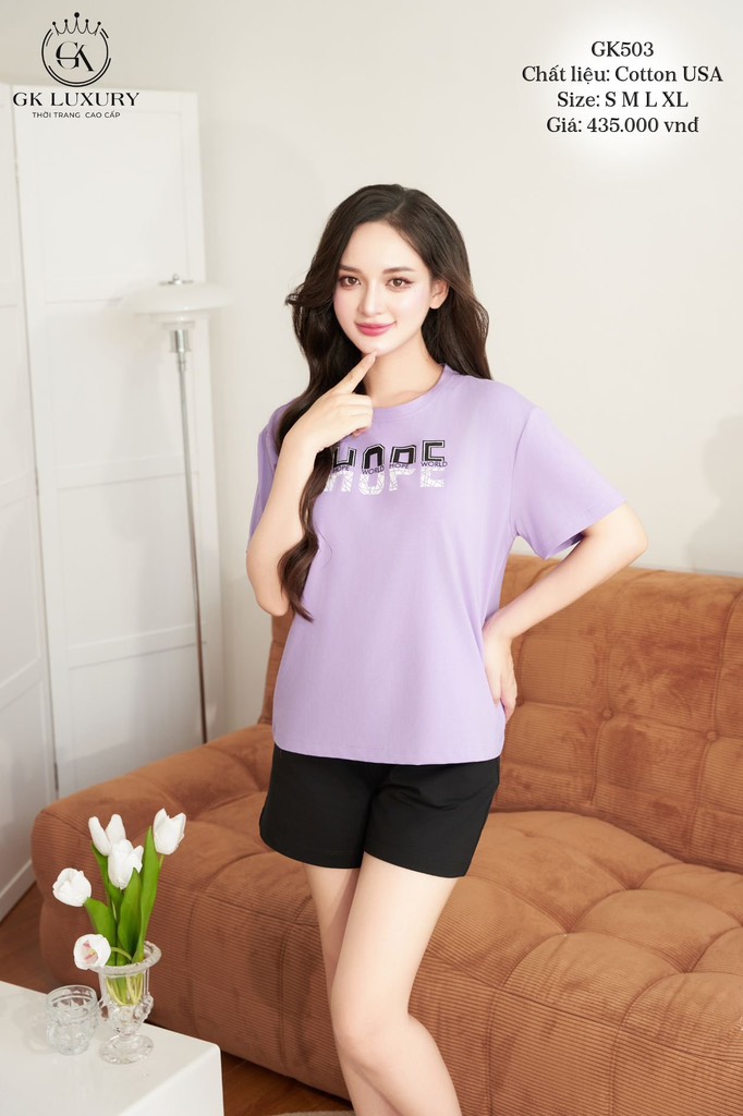 Bộ GK cotton USA cộc đùi GK503