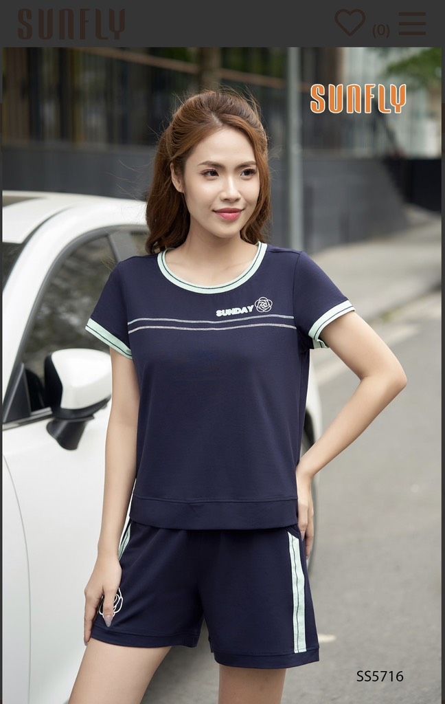 Bộ sun fly  COTTON , cộc tay,quần đùi- SS5716