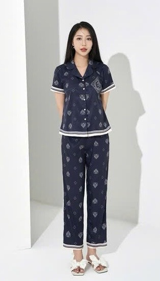 Bộ Sunfly pijama lụa satin tay cộc q.dài ST9201