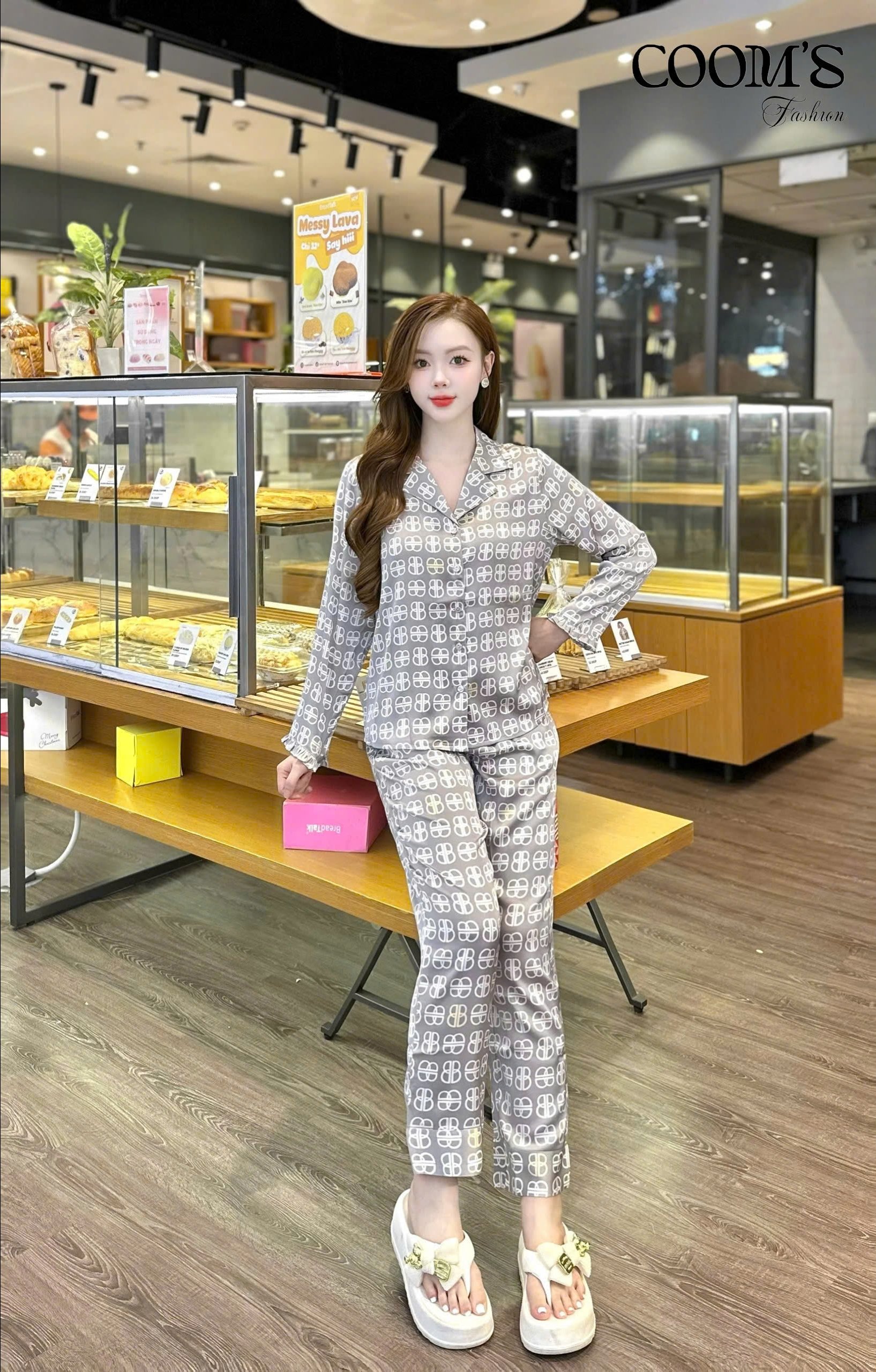 Bộ Gk lụa chữ B ,QD, tay dài C04