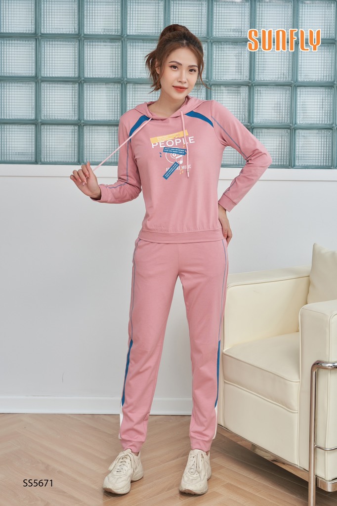 Bộ Sunfly cotton thể thao QD có mũ SS5671