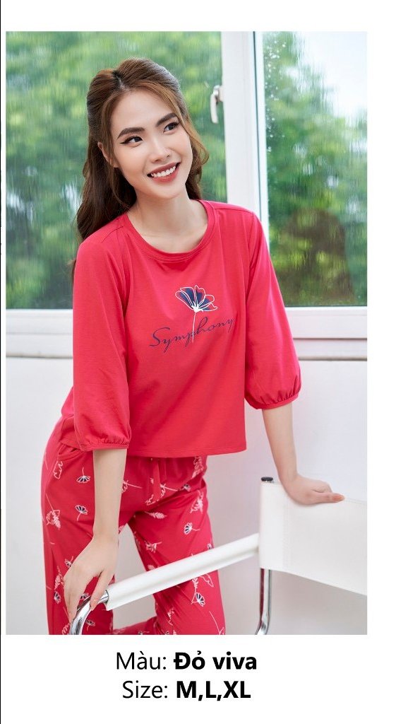 Bộ sun fly cotton thu đông tay lỡ  ST9076