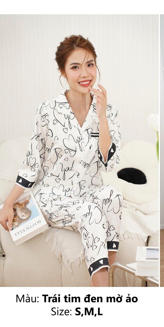 Bộ sun fly lụa QD,áo tay lỡ  ST9074